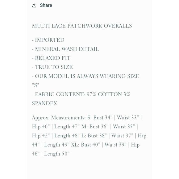 Oli and Hali LACE WIDE LEG FLARE OVERALL PANT JEANS BOHO - Picture 5 of 6